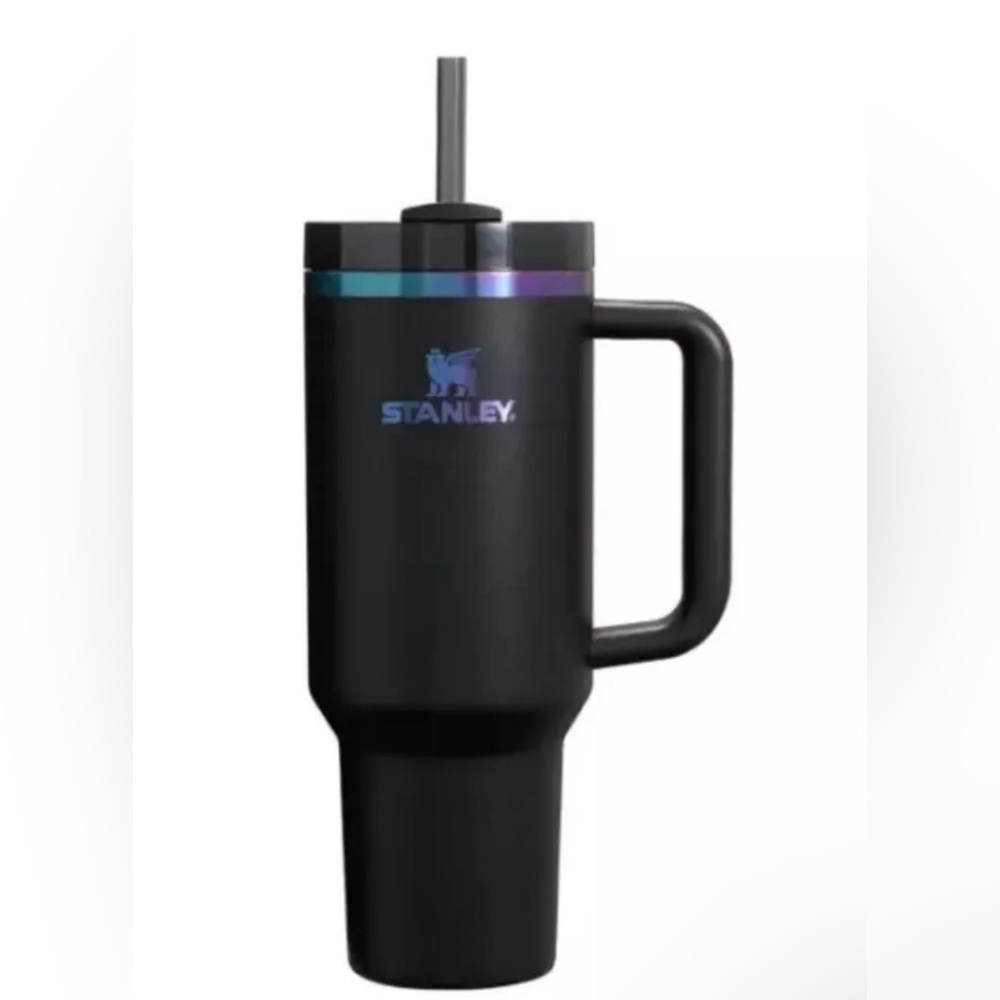 BLACK CHROMA Stanley Cup 40oz Quencher H2.0 FlowState Tumbler Cup Limited New